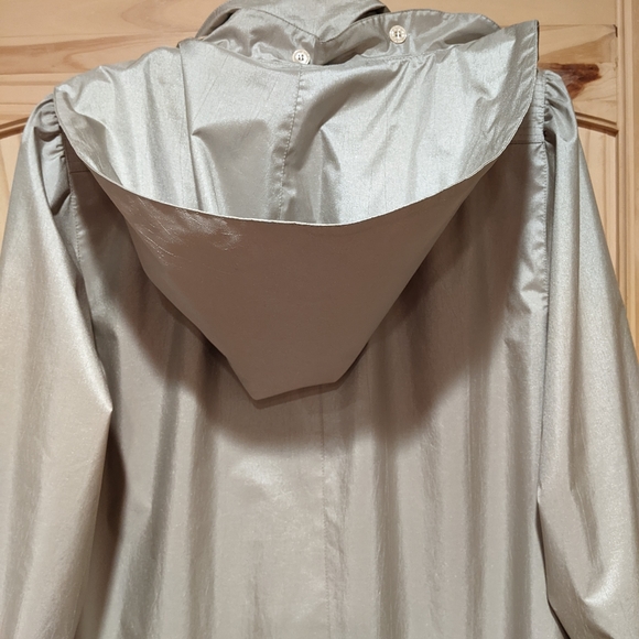 Women's Vintage 80's Elan hooded Trench Coat - champagne color - size 10 - Picture 8 of 15